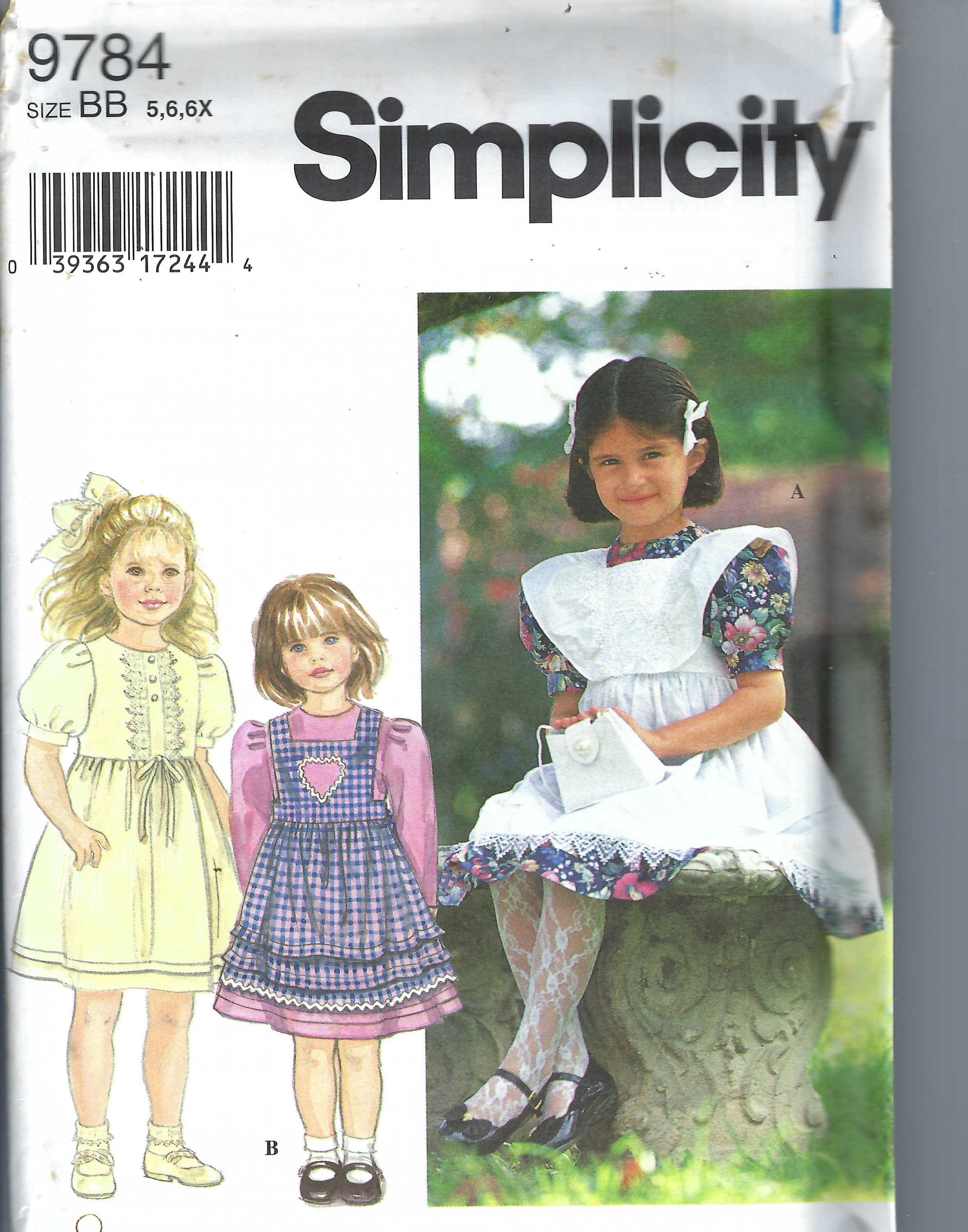 Uncut Vintage Simplicity Sewing Pattern 9784, Girls Pattern