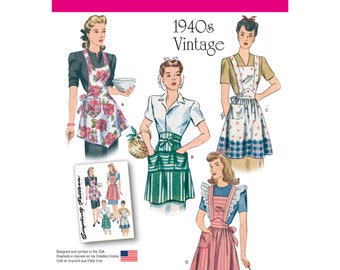 Uncut Simplicity sewing Pattern  10159 1221 Misses' Vintage Apronss one size  FF