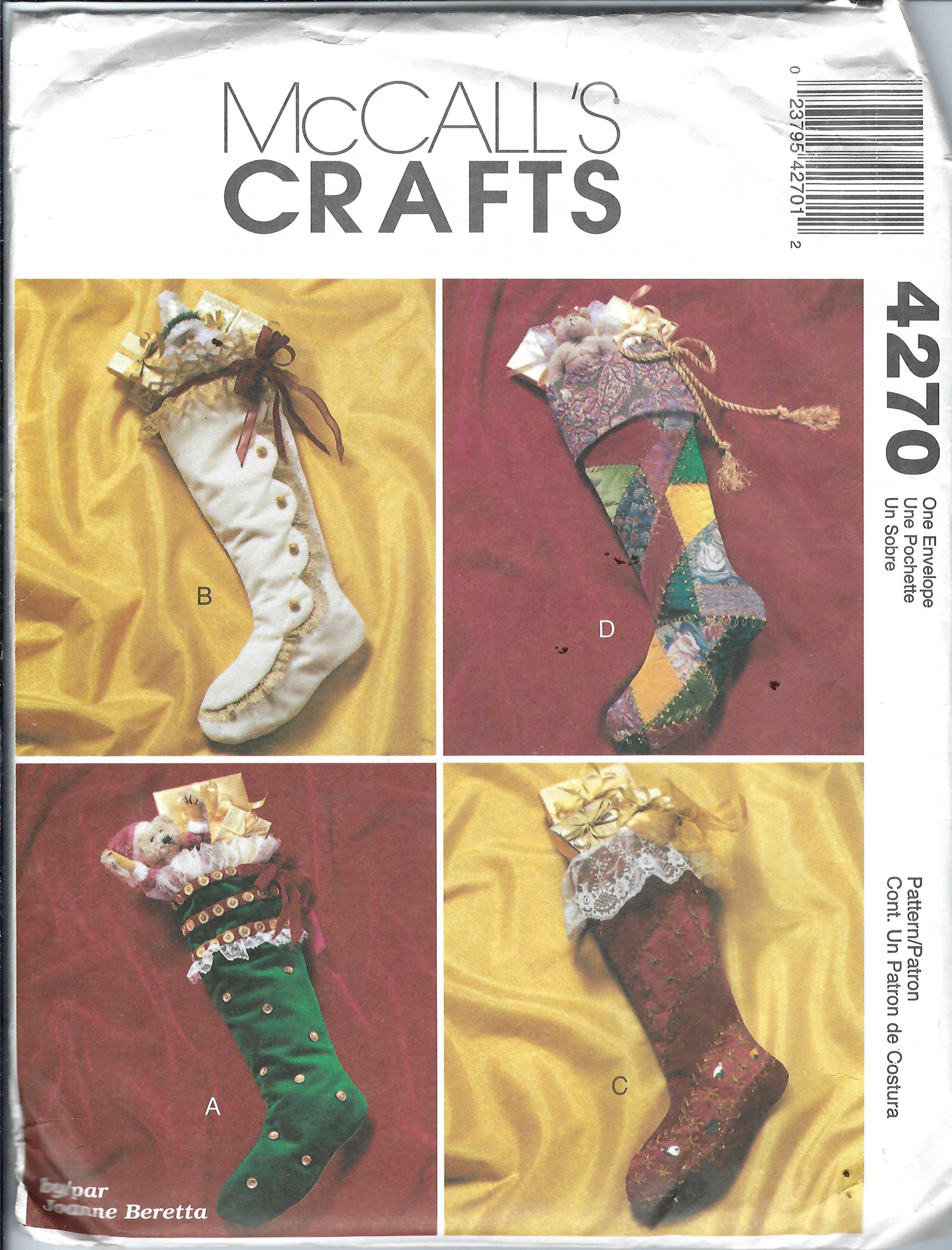 Uncut Mccall’s Sewing Pattern 4270 Christmas Stocking With 4 Variations ...