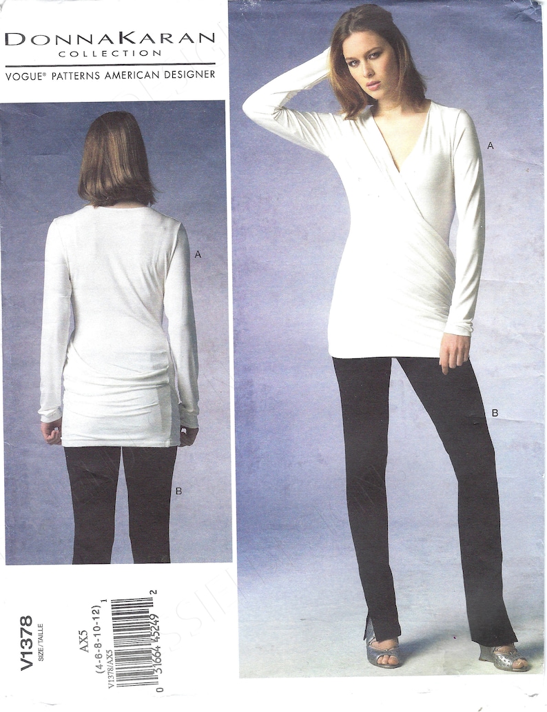 Below-Waist Leggings FF Uncut vogue sewing pattern 1378 Women Designer Knit Top /& Pants Sizes 4-12 Women Close-Fit Pullover Top