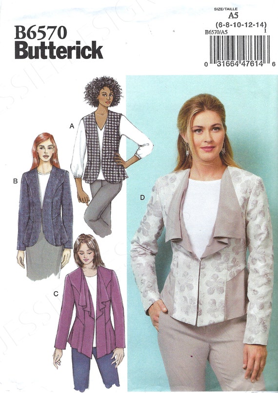 Uncut Butterick Sewing Pattern 6570 Misses Jacket Vest - Etsy