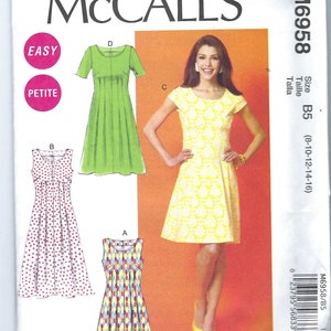 McCalls Schnittmuster 6958 Petite Fit and Flared Kleider für Frauen Größe 8 16 18-24 FF