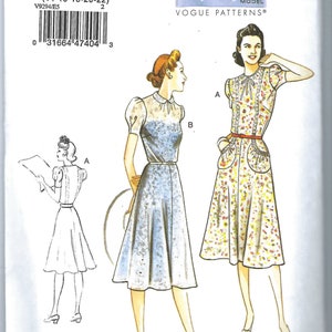 Uncut vogue sewing pattern 9294 Vintage 1939 Reissue Misses' Dresses Sewing Pattern Size 6-14 14-22 FF