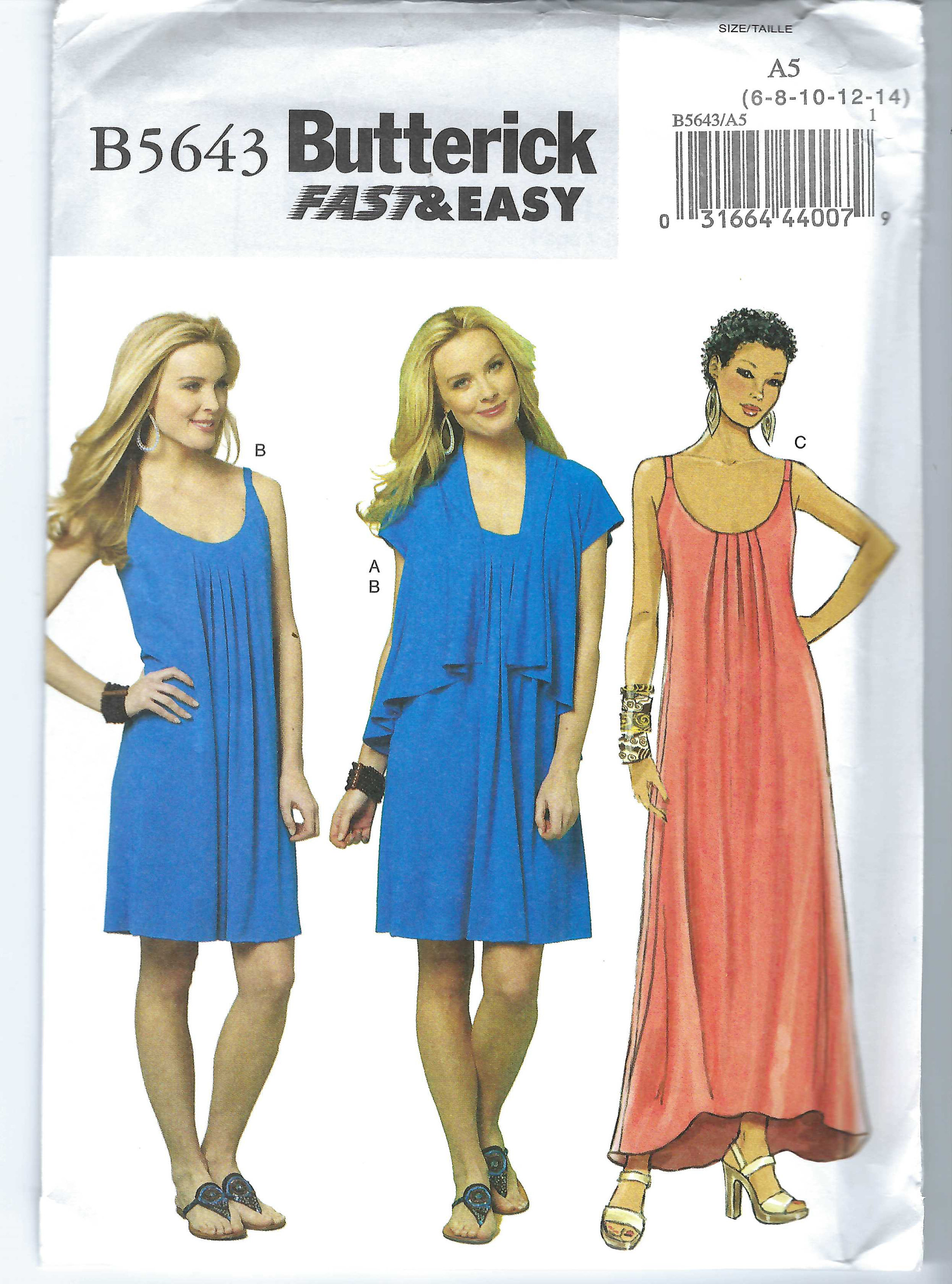 Uncut Butterick Sewing Pattern 5643 Misses' Loose Fitting Jacket and ...