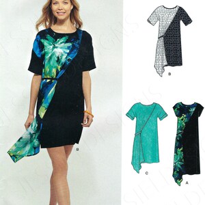 Uncut New Look sewing pattern 10071 6596 Women&#39;s Loose-Fitting Dress w/Overlay XS-XL FF