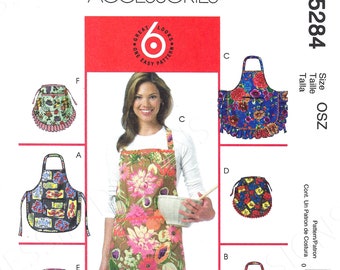 Uncut McCalls sewing patterns 5284, Aprons Sewing Pattern Factory one size Folded
