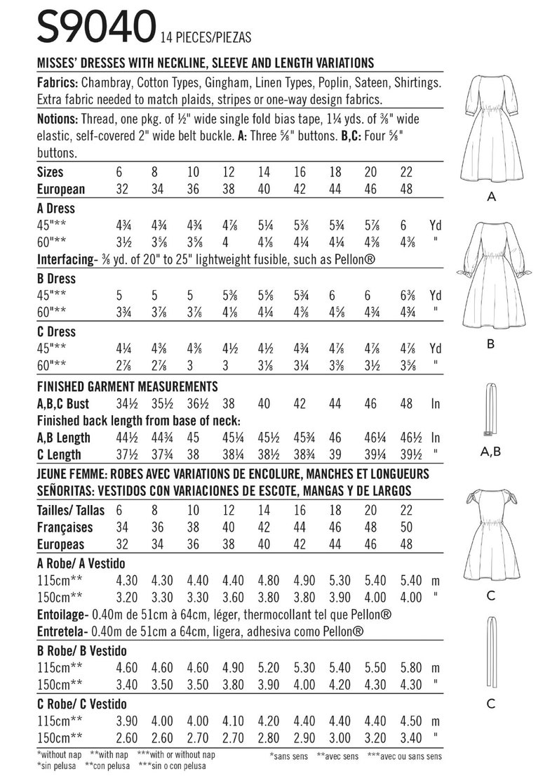 Uncut Simplicity Sewing Pattern 9040 10420 R10420 Misses' Dresses With ...