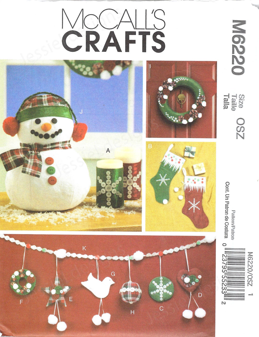 Uncut Mccalls Sewing Pattern 6220 Christmas Decoration Candle Cozy ...