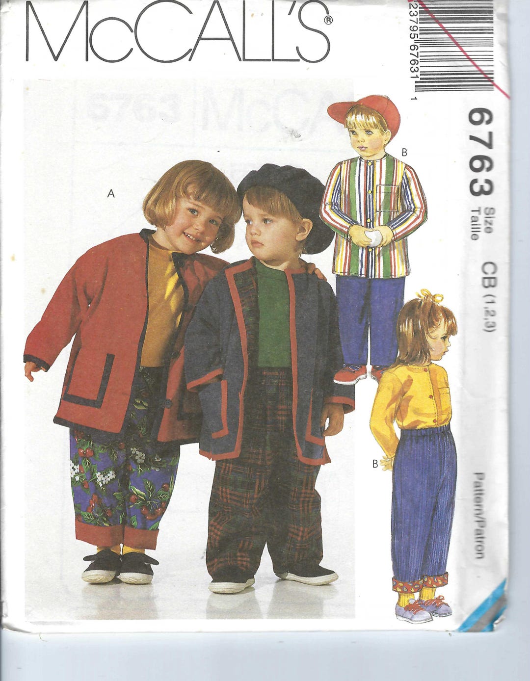 Uncut Vintage Mccalls Sewing Pattern 6763 Jacket TOP PANTS Sew Toddler ...