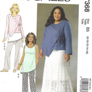 Uncut McCalls Sewing Pattern 7368 Misses&#39; Jacket, Top, Skirt, Pants  Size 8-10-12-14-16-18-20-22-24 Maxi Skirt, Midi Skirt Factory Folded