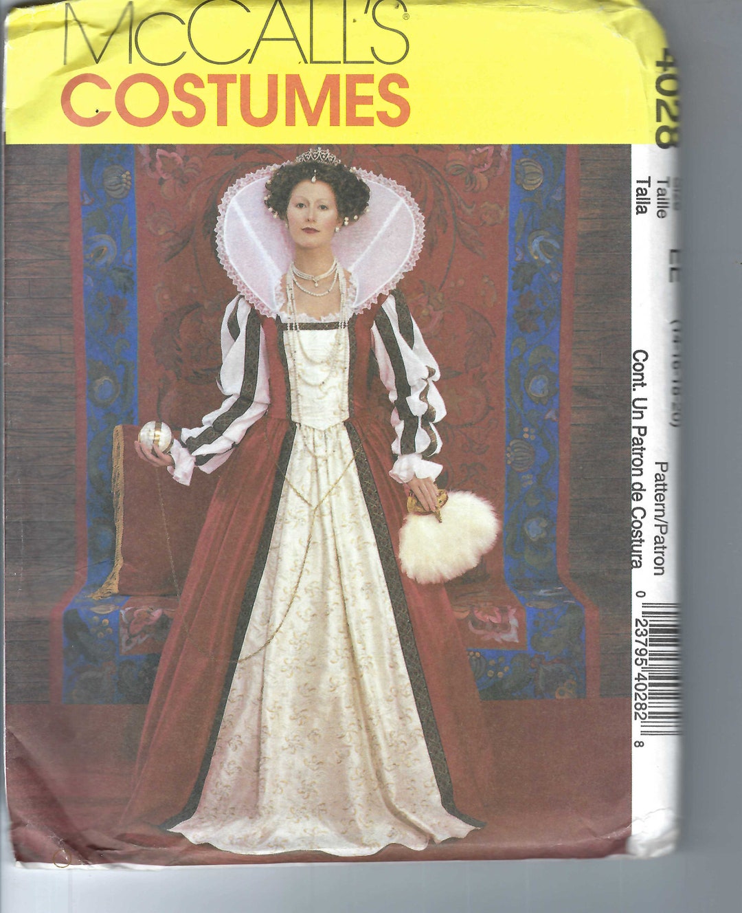 Uncut Mccalls Sewing Pattern Elizabethan Renaissance Medieval Costume ...