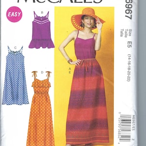Uncut Mccalls sewing pattern 6967 Misses' Top, Tunic, Dresses and Skirt size 6-14 14-22 FF