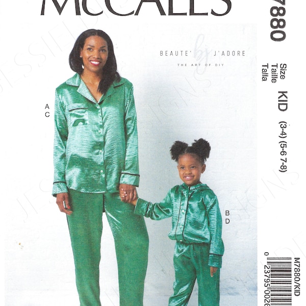 Uncut McCalls Sewing Pattern 7880 Misses / Childrens / Girls Tops & Pants size Kis 3-4 5-6-7-8 MIS (s-m-L-XL) FF