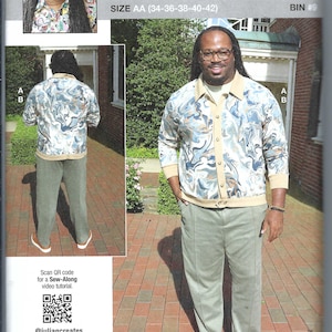 Può includere: Un cartamodello per un cardigan con stampa marmorea. Il cartamodello si chiama "Know Me" di Mimig ed è di taglia AA (34-36-38-40-42). Il cartamodello include un codice QR per un tutorial video di cucito.