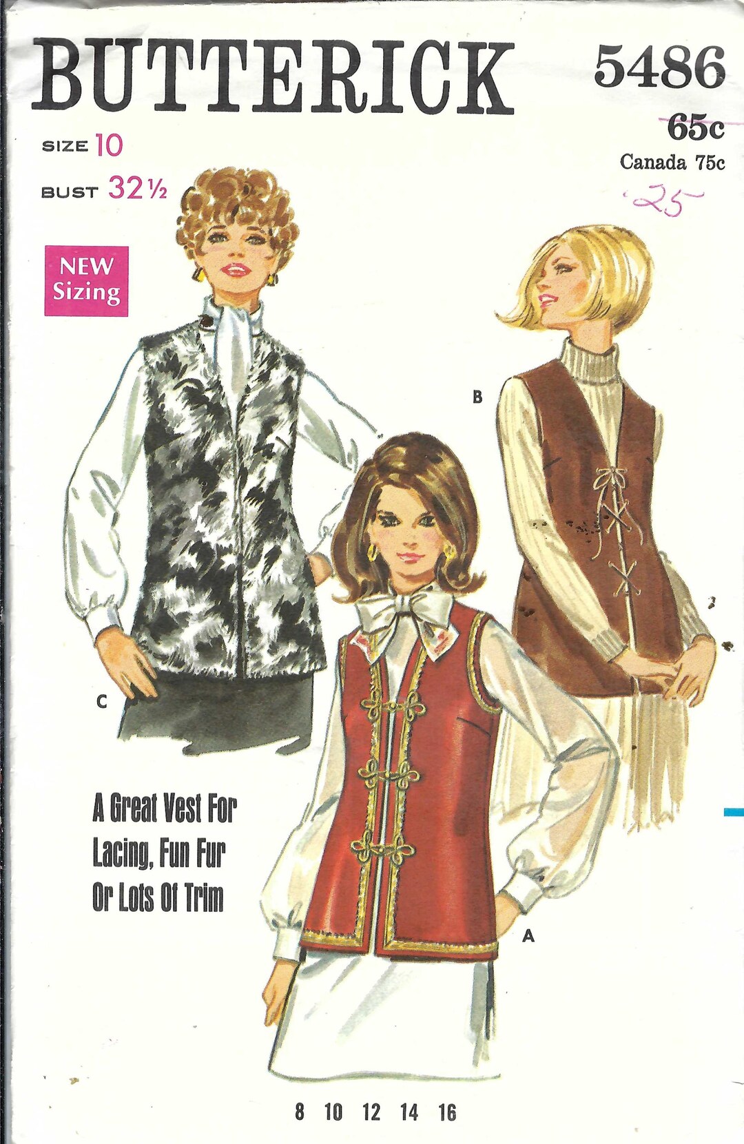 Uncut Butterick Sewing Pattern 5486 Vintage 60s Misses Sleeveless ...