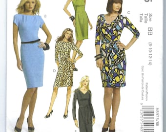 Patrón de costura McCalls sin cortar 5975 Vestido de punto 5 estilos Tamaños 8 10 12 14 16-24 FF