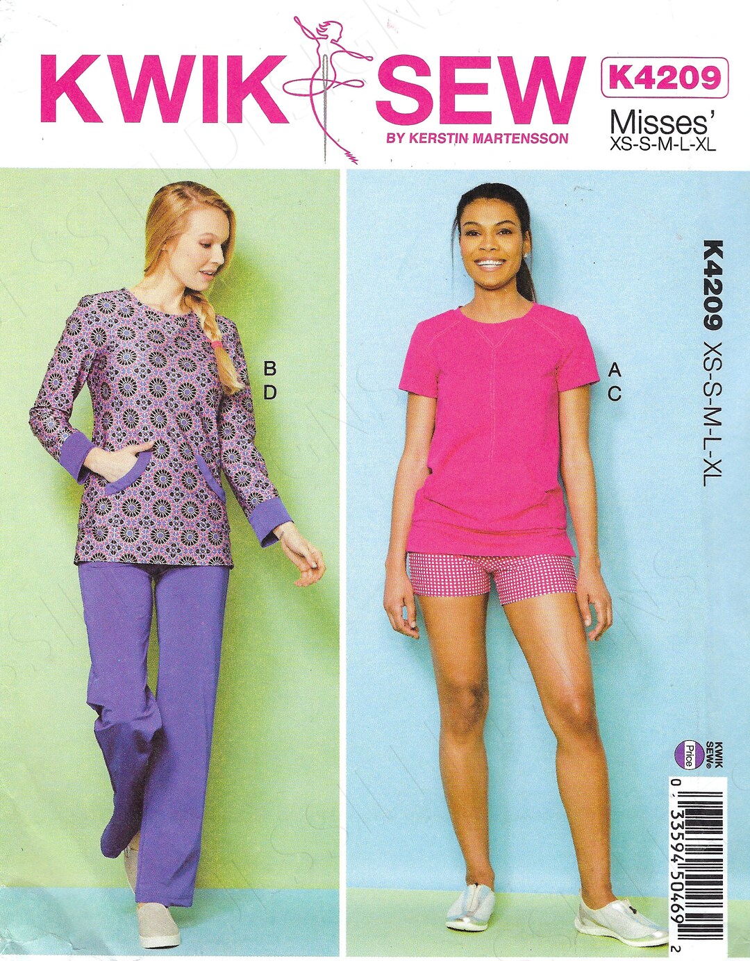 Uncut Kwik Sewing Pattern 4209 Misses' Knit Tops With