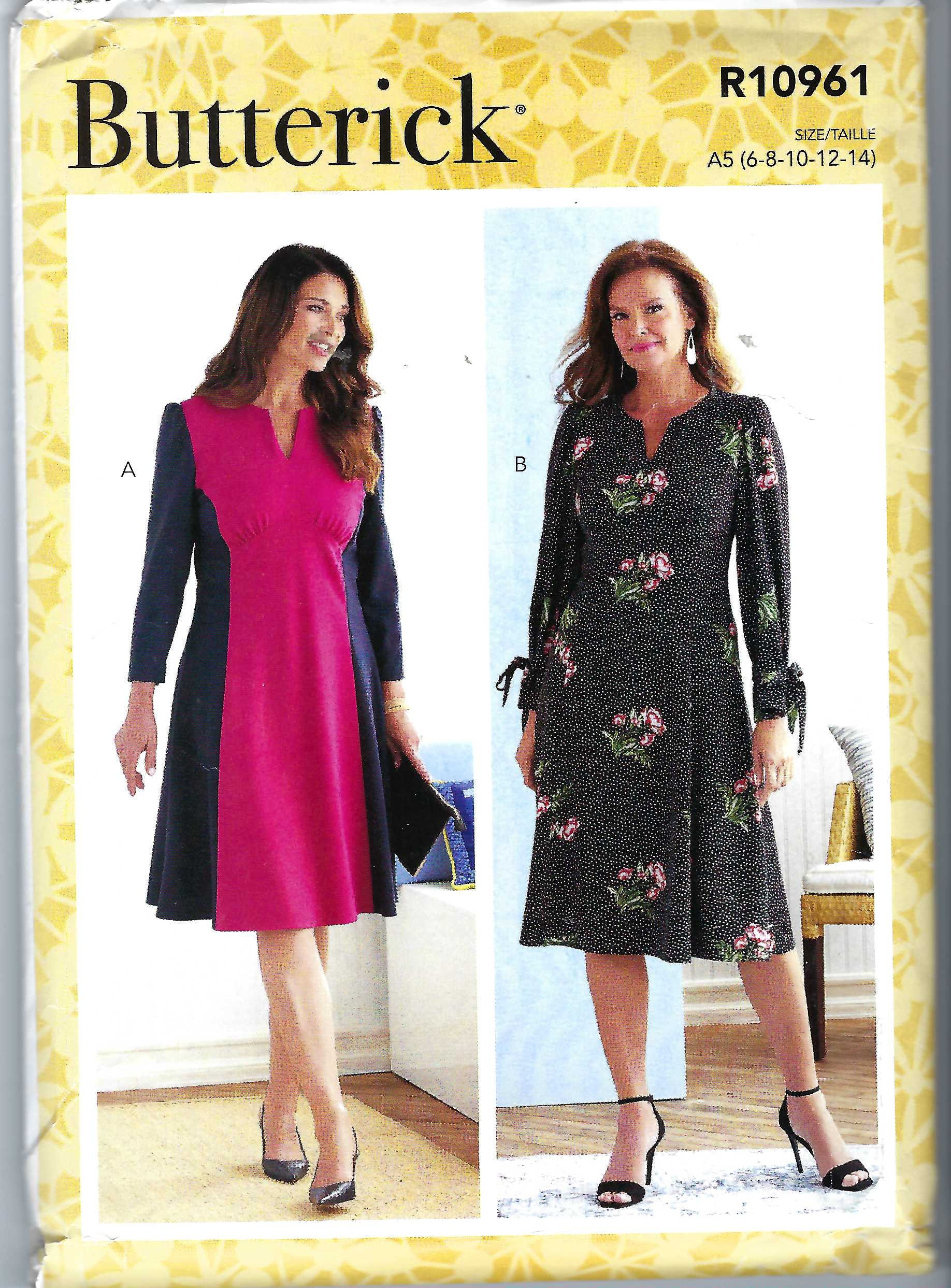 Butterick Sewing Pattern 10961 6805 Misses' Dress Size 6-14 16-24 Uncut ...