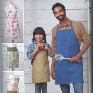 UNCUT Simplicity sewing pattern 11013 9301 Kids’ Adults' aprons Utility aprons Boy’s Girls’ Sz s-xl Misses’ Men’s S-XL ff