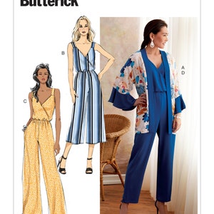 Uncut butterick sewing pattern 10224 6691 Jumpsuit and Jacket Pattern, Wide Leg Jumpsuit Pattern Size (6-8-10-12-14) (14-16-18-20-22)FF