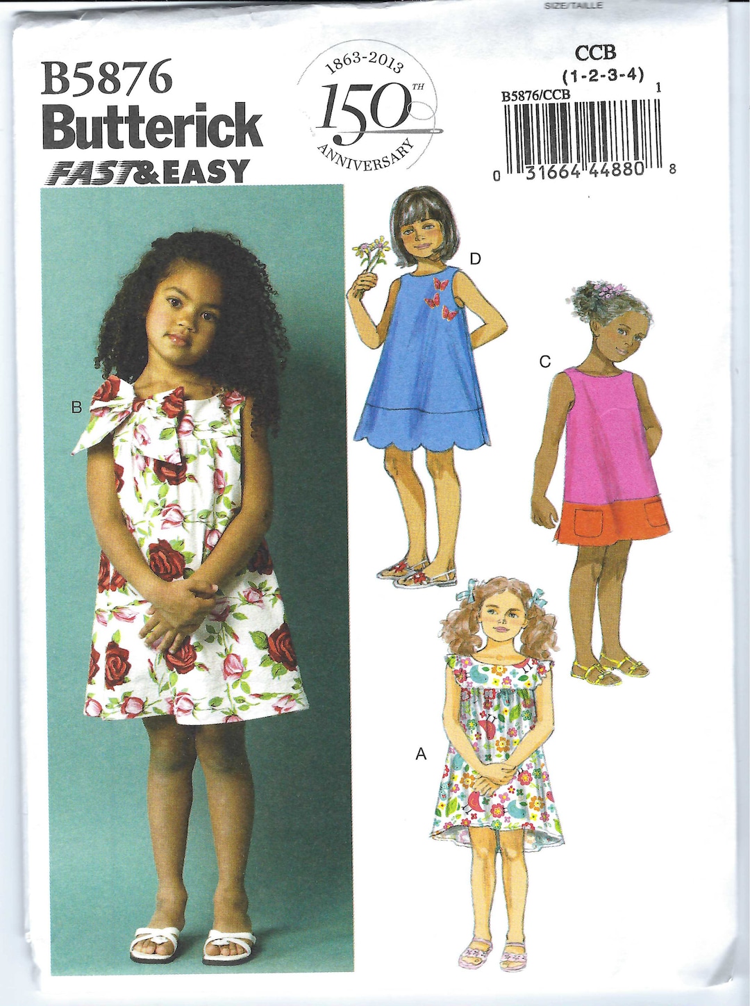 Uncut Butterick Sewing Pattern 5876 Fast Easy Sleeveless or Cap Sleeve ...