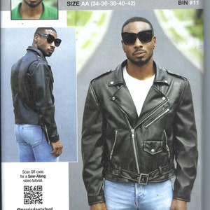 Uncut McCall&#39;s sewing pattern Know Me Know Me Sewing Pattern ME 2011 Men&#39;s Moto Jacket size 34-42 44-52 FF