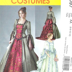 Uncut mccalls Sewing Pattern 6097 Misses&#39; Victorian Top Skirt Detachable Train Bustle Costume Sizes 6-8-10-12 14-20 Historical Cosplay  FF