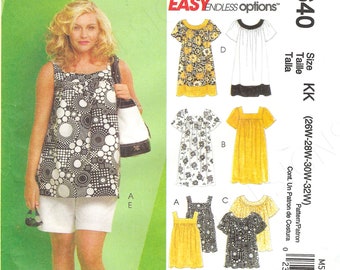 Poncho Shorts Tunic McCalls 4847 Capri Pants Top Easy Endless Options Size 18W to 24W Plus Misses Woman Sewing Pattern Uncut