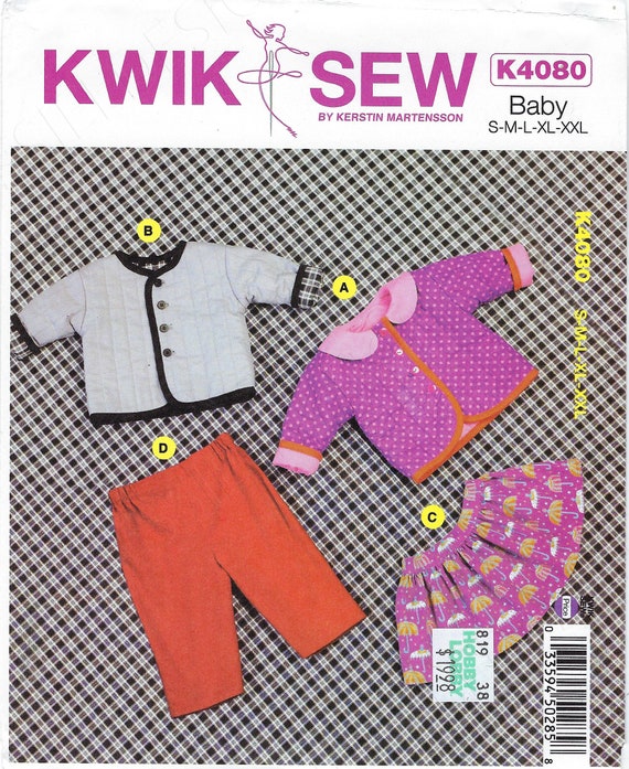 Uncut Kwik Sewing Pattern Sew 4080 Baby Jacket Skirt & Pants | Etsy