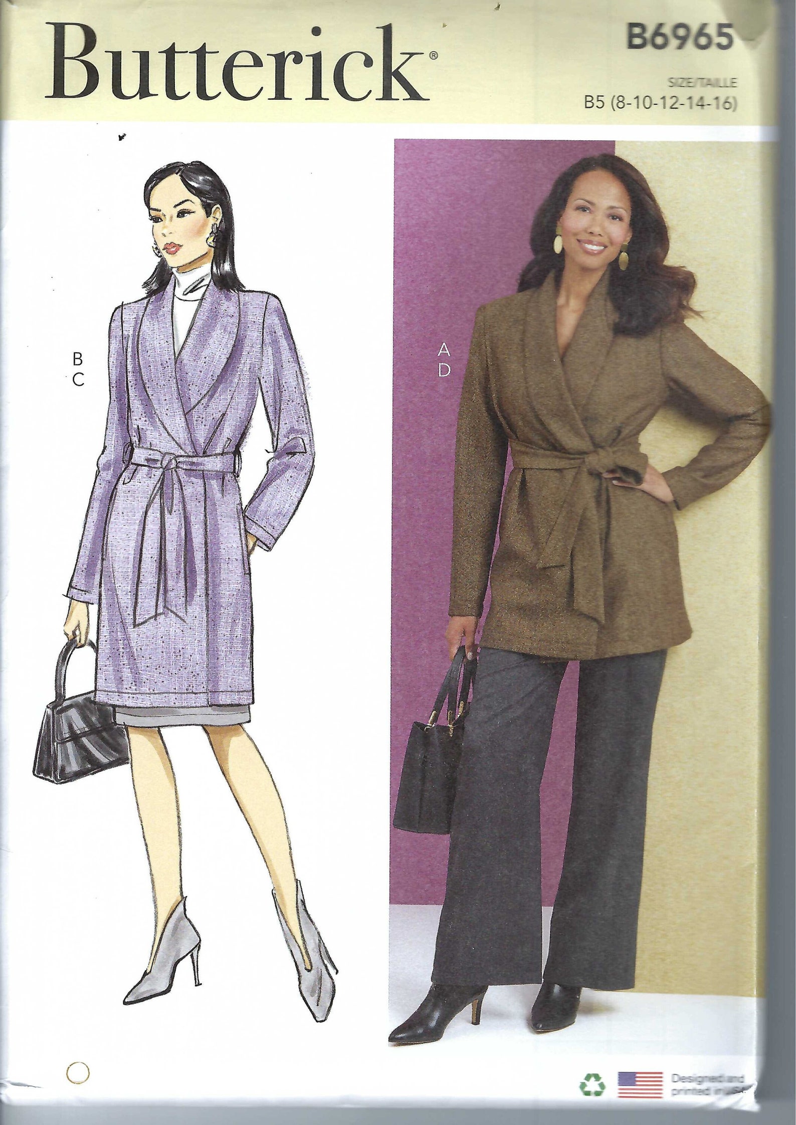 Uncut Butterick Sewing Pattern 11906 6965 Misses' Jacket Skirt Pants ...