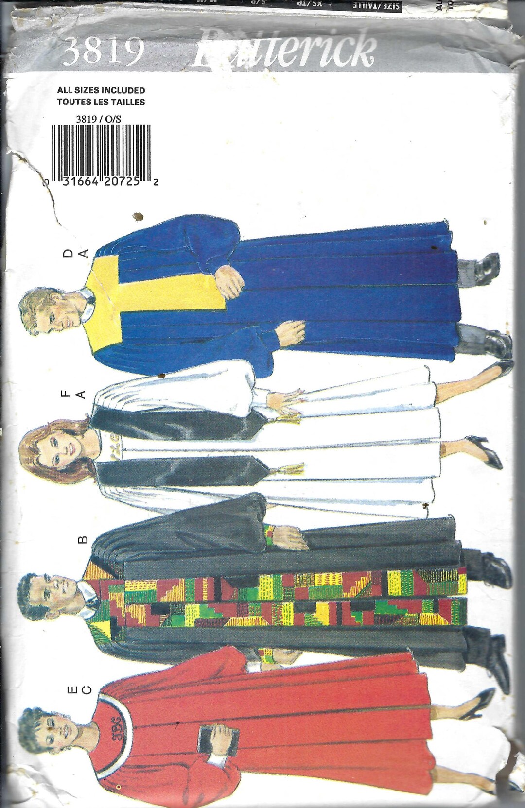 Pulpit Robe Sewing Pattern Uncut Butterick Sewing Pattern 3819 UNISEX Choir Clergy Pastor Robe ...