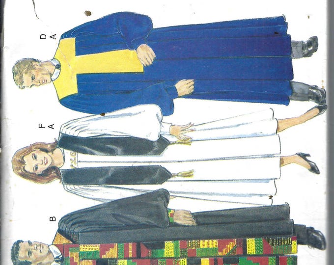 Pulpit Robe Sewing Pattern Uncut Butterick Sewing Pattern 3819 UNISEX Choir Clergy Pastor Robe ...