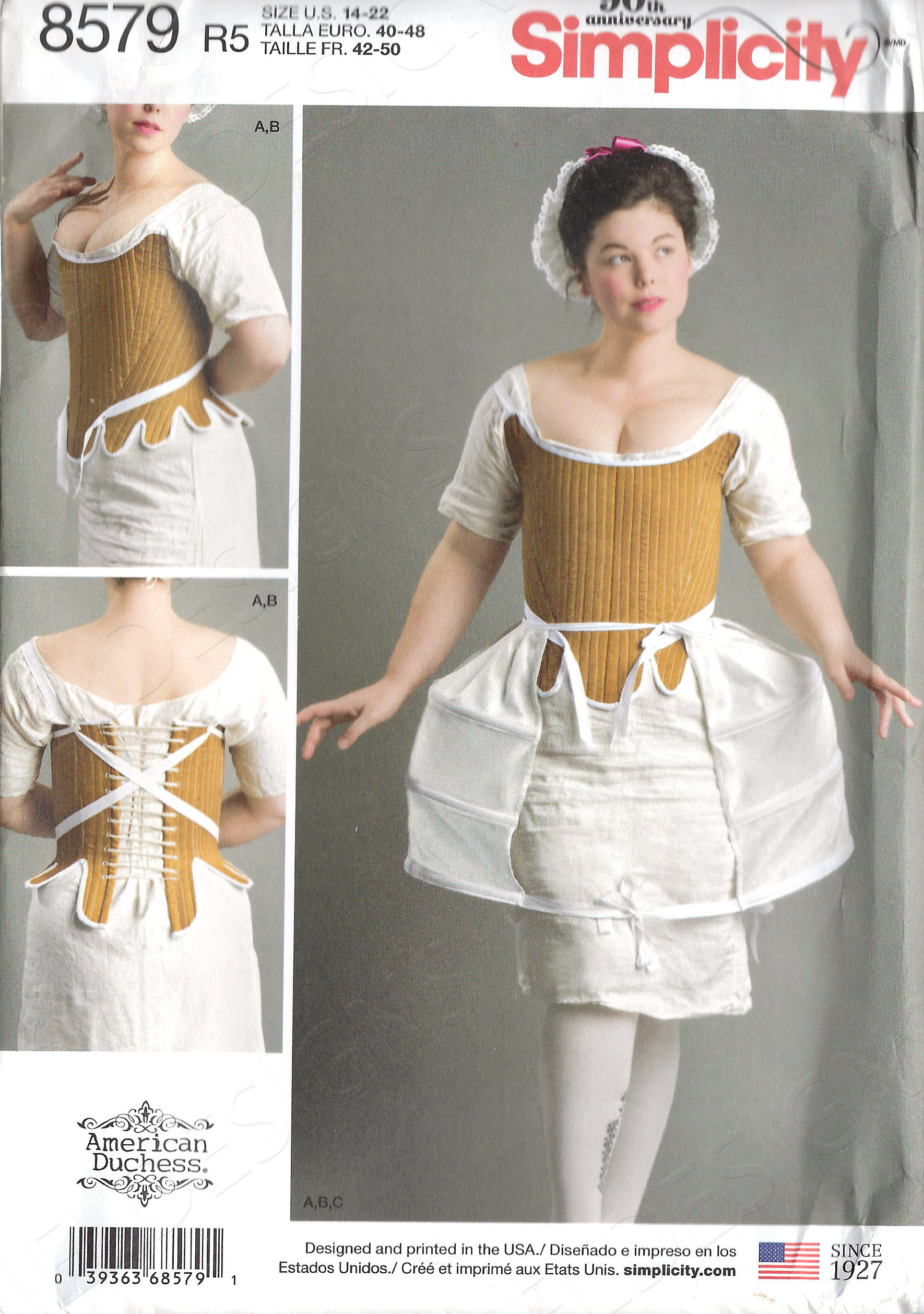 Uncut Simplicity Sewing Pattern 8579 18th Century Stays Corset Etsy