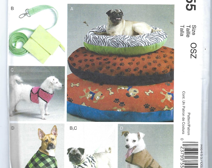 Uncut Mccalls Sewing Pattern Three Sizes Dog Beds ~ Dog Coat ~ Harness ~ Vest ~ Leash ~ Case ...