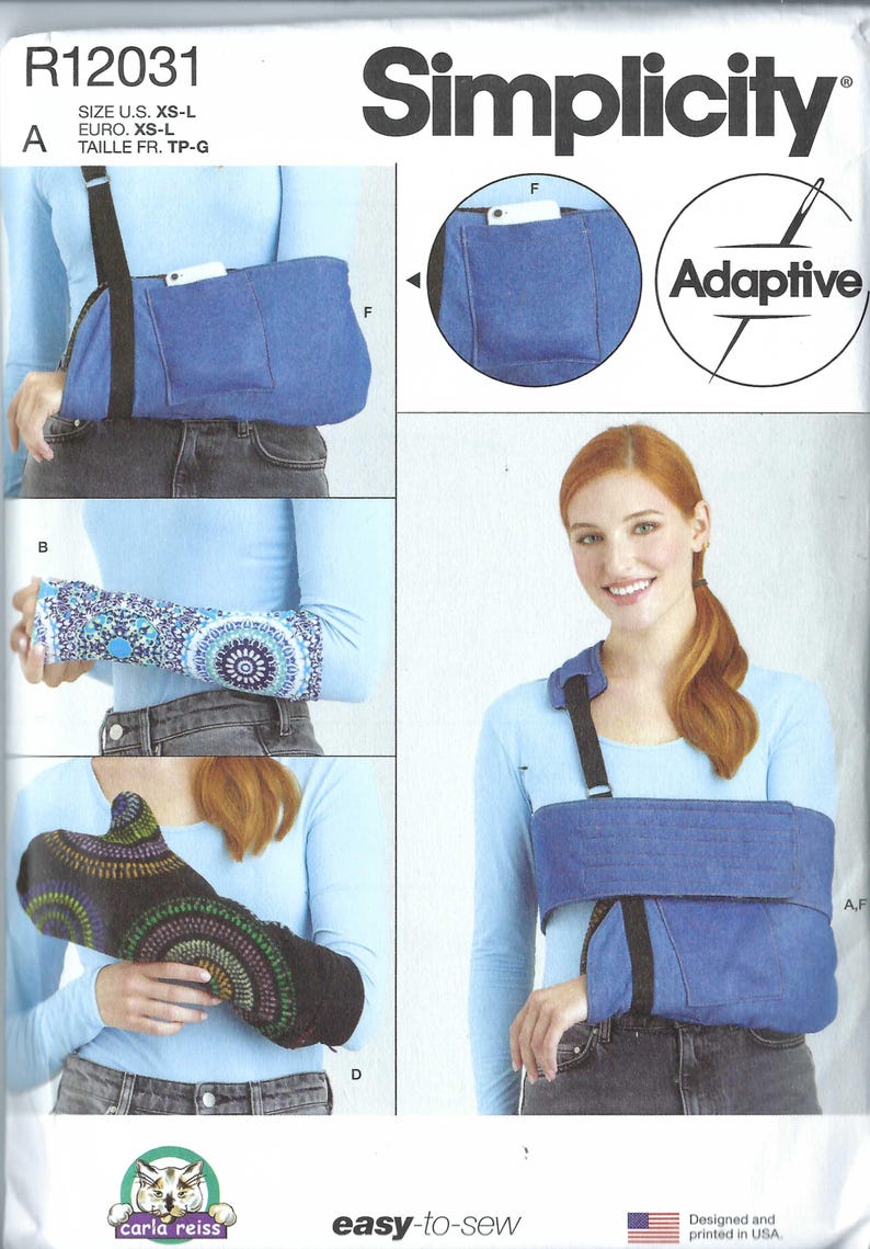 Uncut Simplicity 12031 9902 Wrap, Sleeves and Mitt, Arm Sling, Adaptive ...