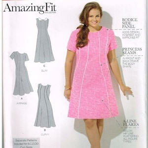 Uncut Simplicity Sewing Pattern Women&#39;s Dress with Amazing Fit Simplicity 1458 size 10-18 20w-28w Sewing Pattern FF