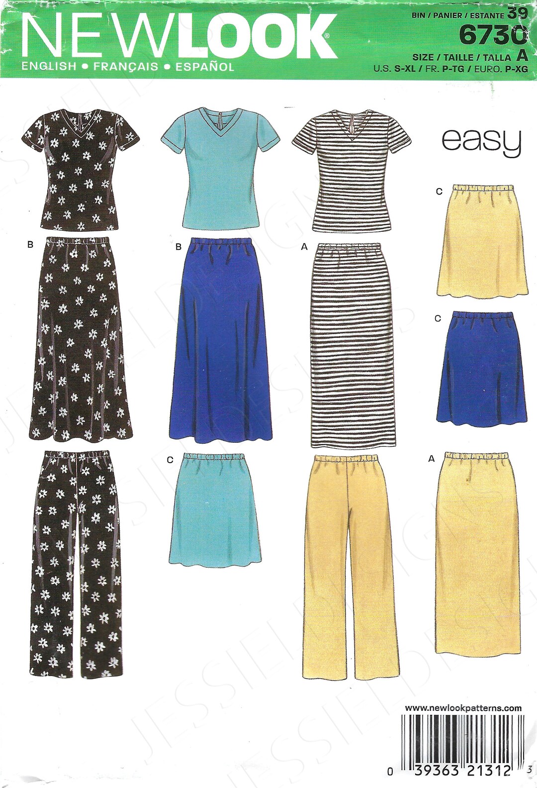 Uncut New Look Sewing Pattern 6730 Misses' Shirt. Skirt, and Pants ...
