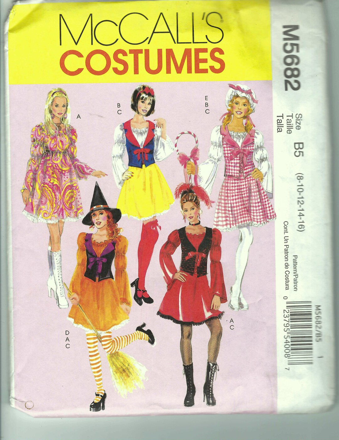 Uncut Mccalls Sewing Pattern 5682 Halloween Costumes Base for Adult ...