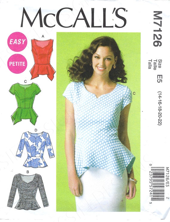 Uncut Mccall's Sewing Pattern 7126 Women Top Size 6-14 14-22, Women Fitted  Top, Sweetheart Neck, Princess Seams, Stretch Knits Only FF -  Canada