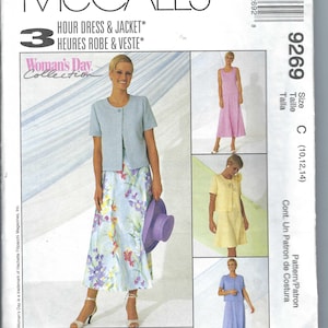 Uncut vintage McCalls Sewing Pattern Misses Dresses and Jacket 9269  size 10-12-14 12-14-16 FF