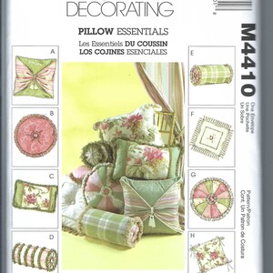 Patrón de costura McCalls 4410 sin cortar - Textiles para el hogar - Almohadas - Rollos de cuello FF
