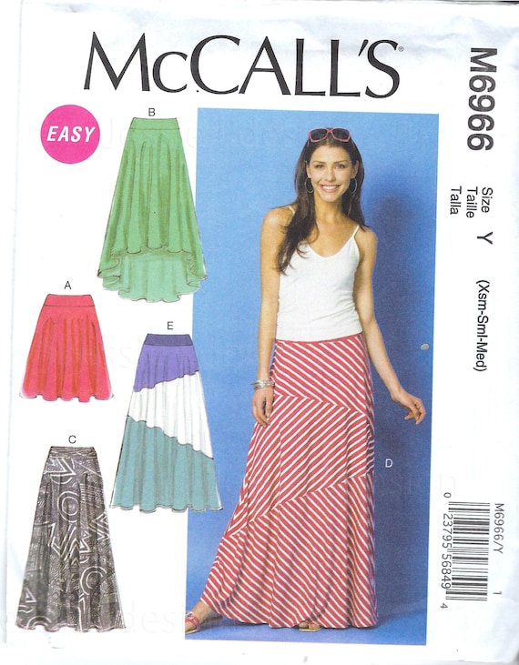 Uncut mccalls sewing pattern 6966 Misses Knit Skirts 5 | Etsy