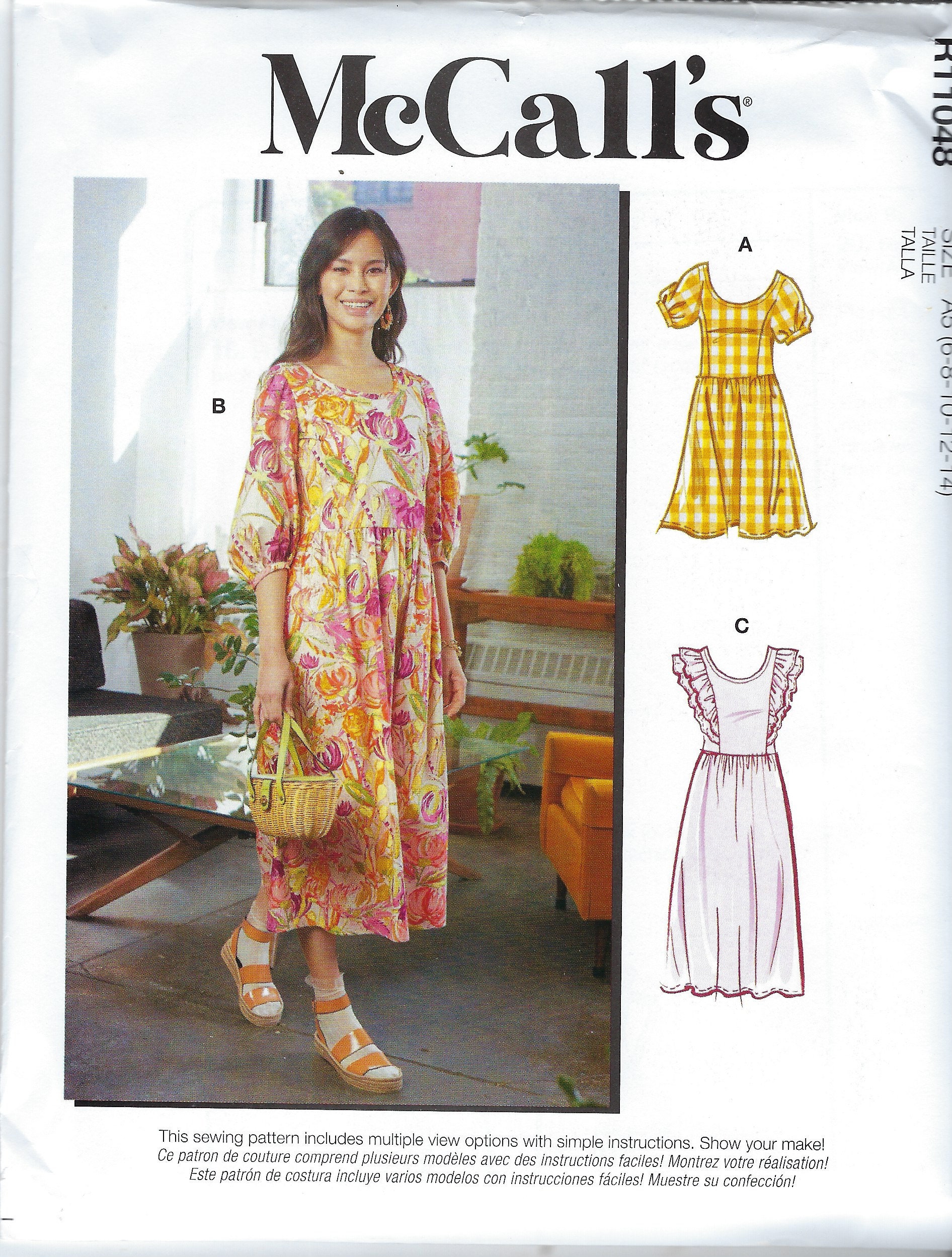 Uncut Mccalls sewing pattern 11048 8192 Boho House Dress Sewing Pattern  Sizes 6-14 16-24 Factory Folded