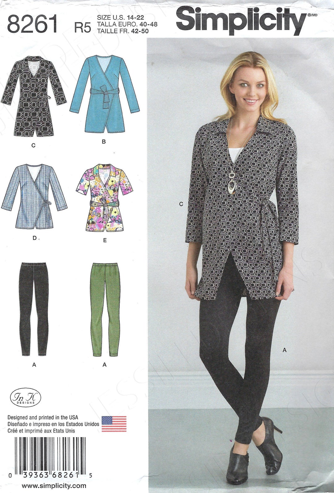 Uncut Simplicity Sewing Pattern 8261 Size 6-14 or 14-22 Misses' Wrap ...