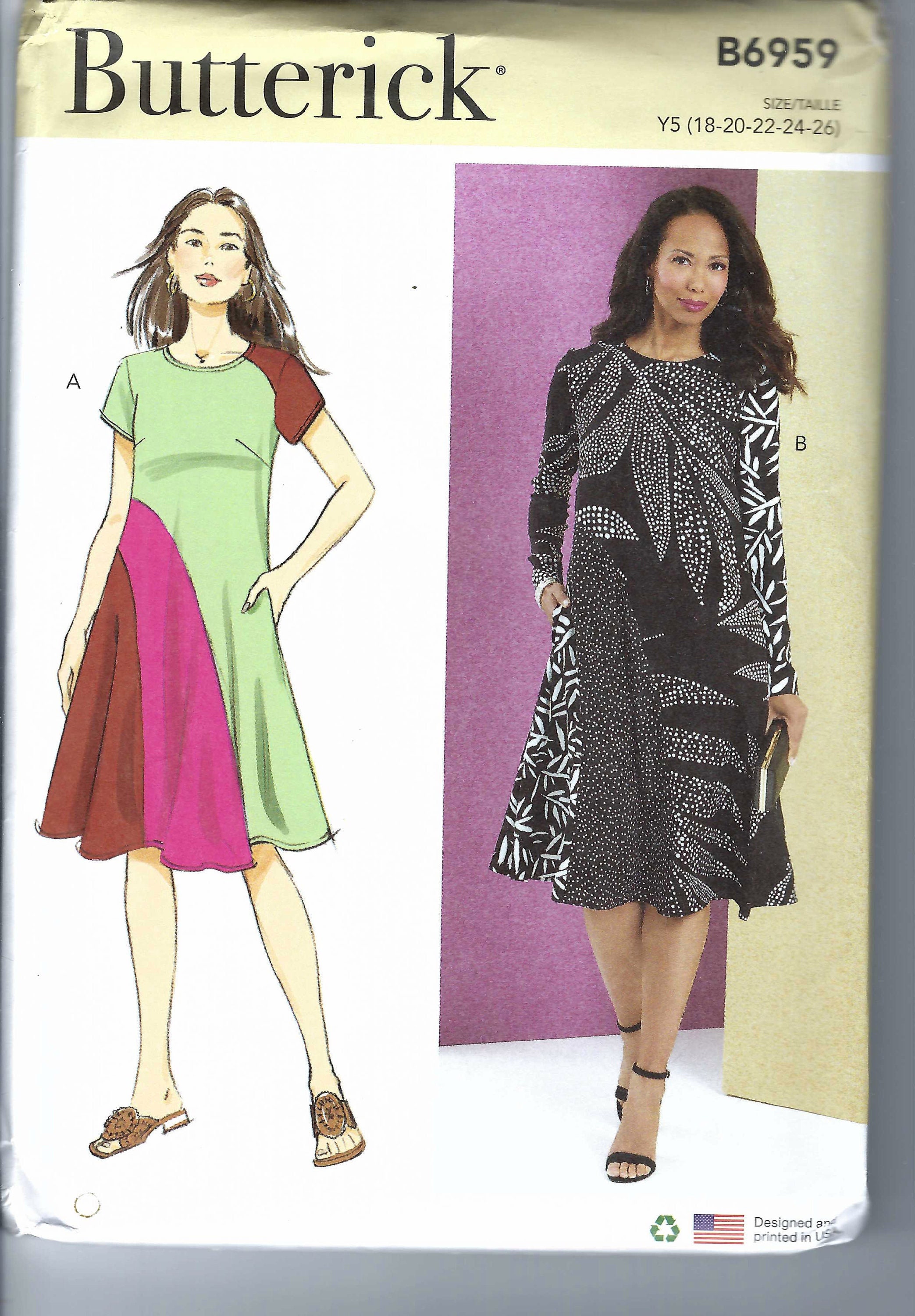 Uncut Butterick Sewing Pattern 11905 6959 Size 8-16 or 18-26 Misses ...