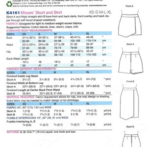 Uncut Kwik Sewing Pattern Sew 4161 Sewing Pattern Misses' Skort & Skirt ...