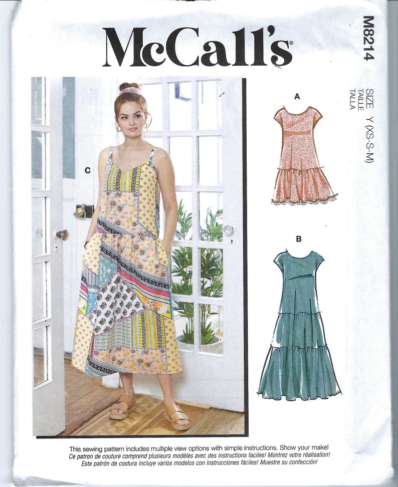 Uncut Mccall Sewing Pattern 8214 Misses Drop Waist Gathered | Etsy