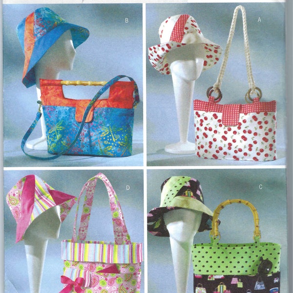 Uncut BUTTERICK sewing PATTERNS 4532 Handbags, Totes, and Matching Hats All sizes  FF