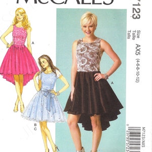 Uncut McCalls Sewing Pattern Pattern 7123 David Tutera Designs Misses' Full-Skirt Dresses and Sash in sizes 4-6-8-10-12 12-20 FF