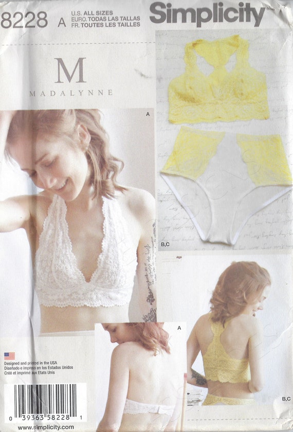 Uncut Simplicity Sewing Pattern 749 8228 New Misses' Soft Cup Bras &  Panties Lingerie, Lace Sexy Bra Size 32A-42DD Panties XS-XL FF -  Canada